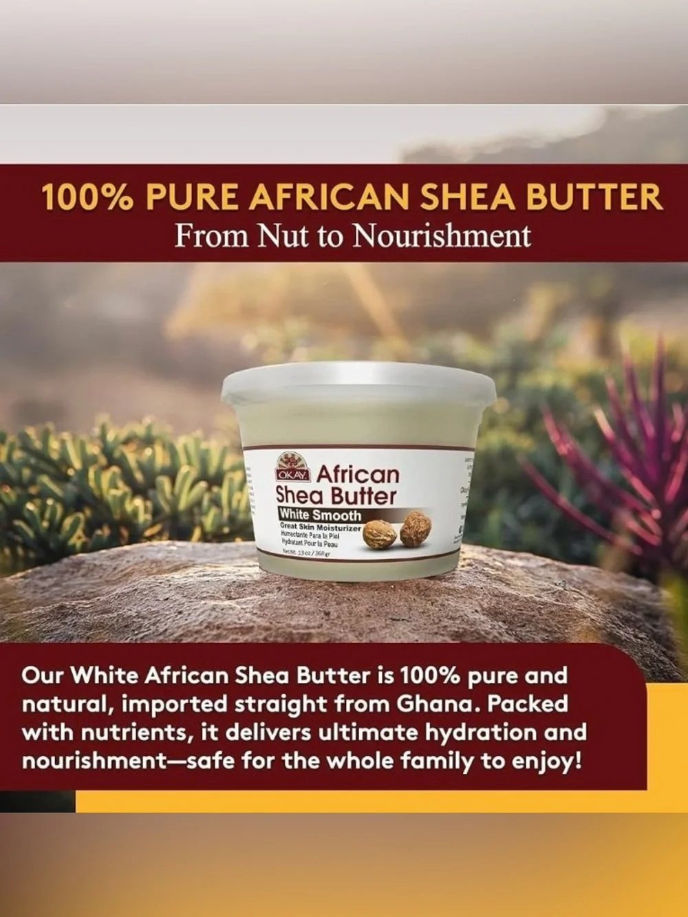 Okay Pure Naturals African Shea Body Butter (Imported from Africa)